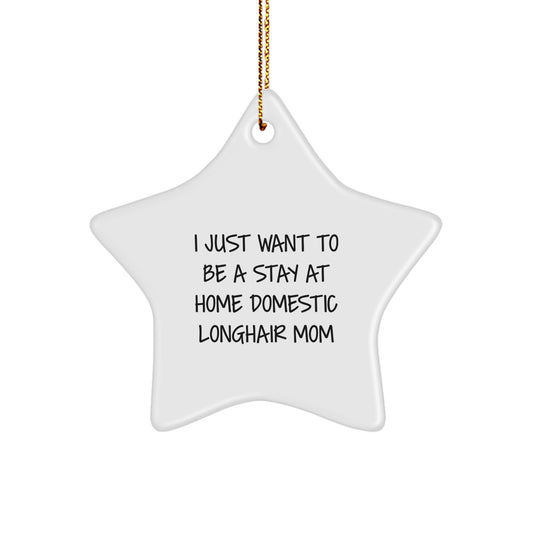 Funny Domestic Longhair Cat Star Ornament Gifts from Family for Christmas Unique Treasures - Image 1