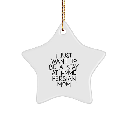 Funny Persian Cat Gifts for Christmas - Star Ornament from Mom to Cat Lover - Image 1