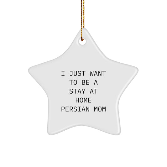 Funny Persian Cat Star Ornament Gifts from Family for Christmas Decorations - I Just Want To Be A Stay At Home Persian Mom - Image 1