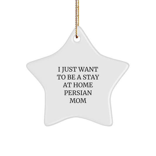 Funny Persian Cat Christmas Unique Gifts from Mom for Persian Cat Lover Star Ornament Mom's Funny Quote - Image 1