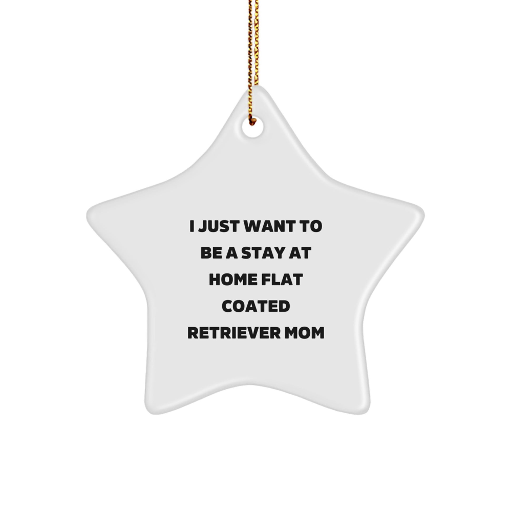 Funny Flat Coated Retriever Dog Mom Gifts for Christmas Star Ornament, Gifts from Mom to Flat Coated Retriever Dog Mom, I Just Want To Be A Stay At Home - Image 1