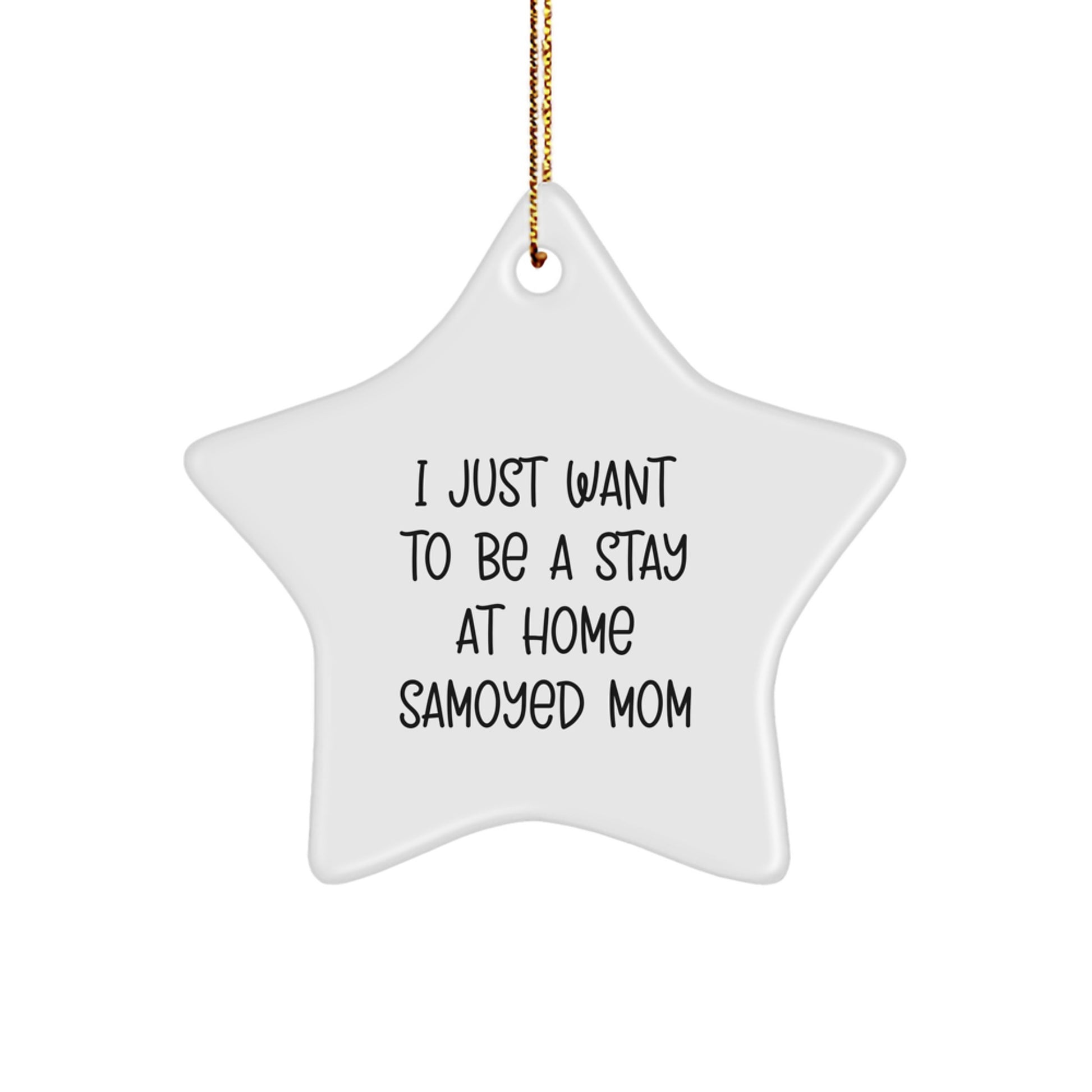 Funny Samoyed Dog Mom Gifts from Family for Christmas Unique Star Ornaments - Image 1