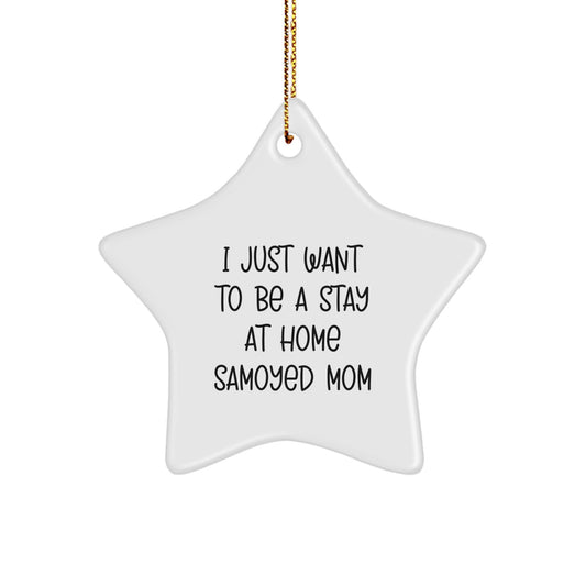 Funny Samoyed Dog Mom Gifts from Family for Christmas Unique Star Ornaments - Image 1