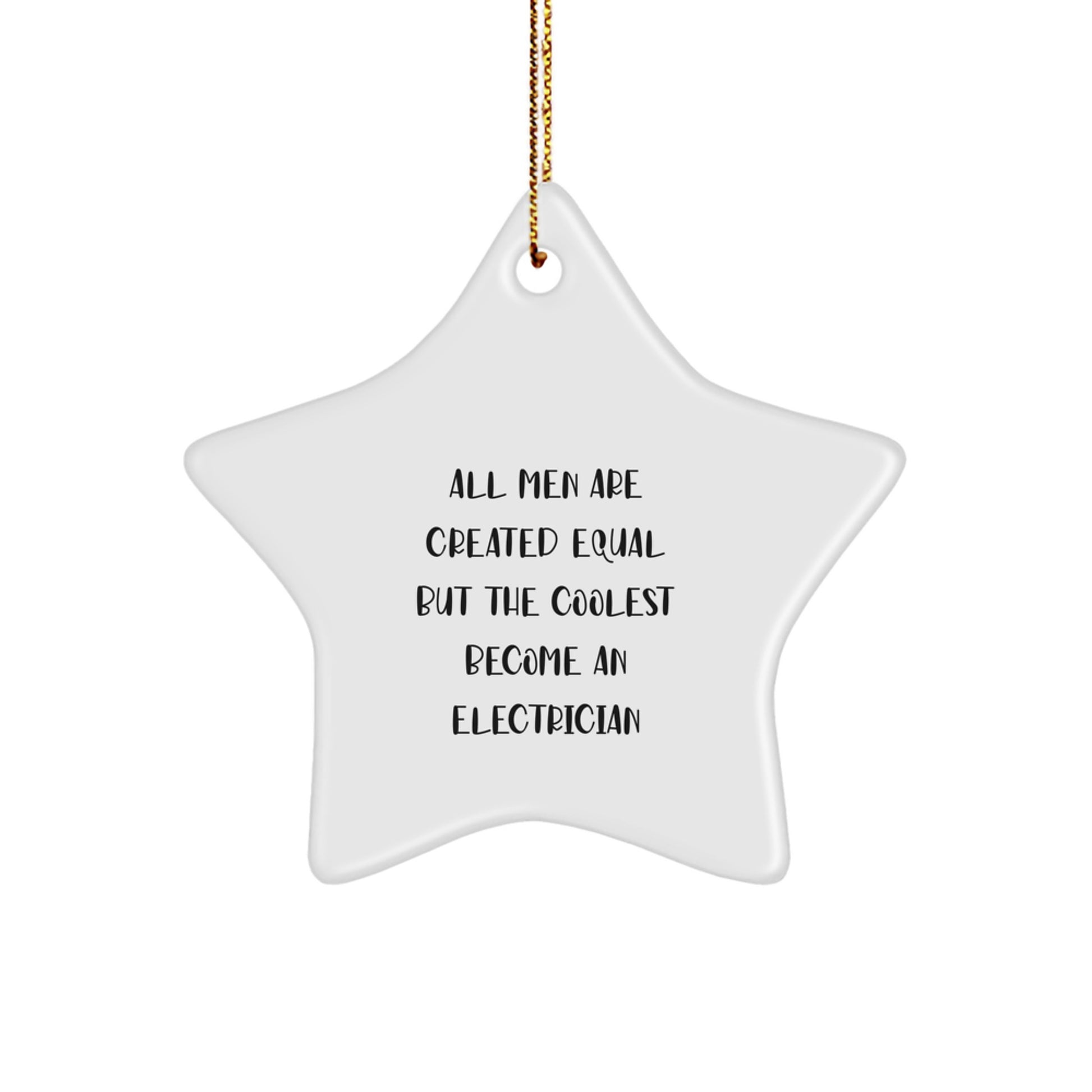 Funny Electrician Gifts for Men, Electrician Star Ornament, Star Shaped Christmas Unique Gifts from Men to Electrician Friends - Image 1