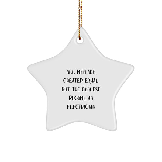 Funny Electrician Gifts for Men, Electrician Star Ornament, Star Shaped Christmas Unique Gifts from Men to Electrician Friends - Image 1