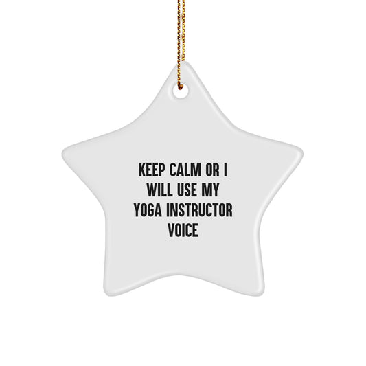 Funny Yoga Instructor Star Ornament Gifts from Men to Women Coworkers Friends Family for Christmas Unique Presents - Image 1