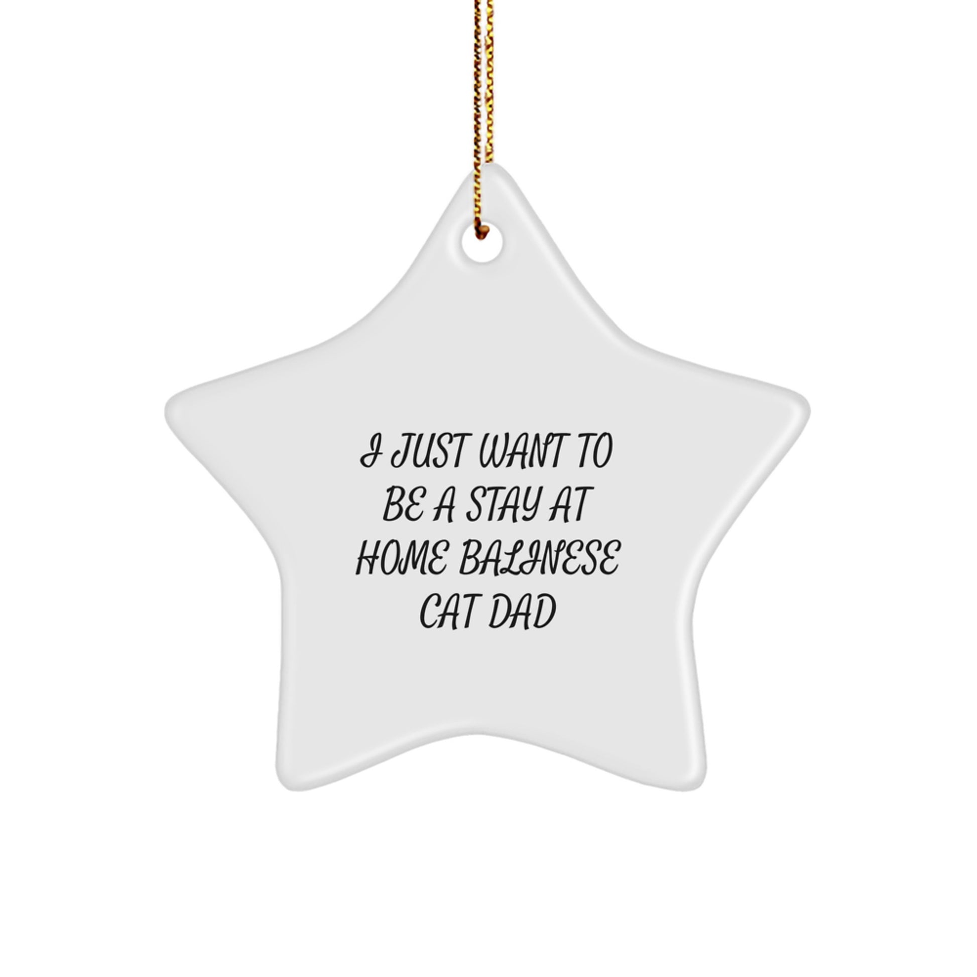 Funny Balinese Cat Dad Gifts for Him - I Just Want To Be A Stay At Home Balinese Cat Dad Star Ornament, Christmas Unique Treasures from Men to Friends - Image 1