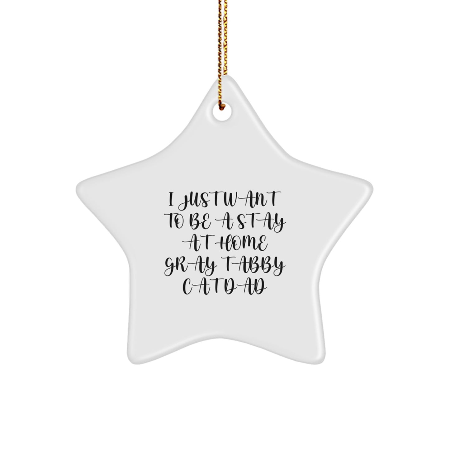 Gray Tabby Cat Dad's Favorite Star Ornament, Funny Gift from Friends, Family, or Coworkers, Perfect for Christmas Decorations - Image 1