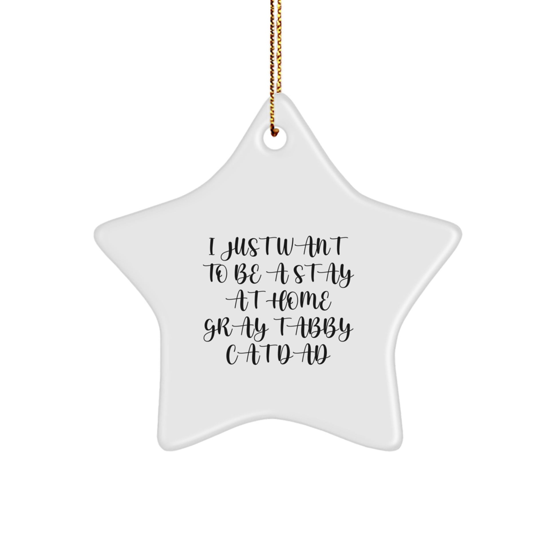 Gray Tabby Cat Dad's Favorite Star Ornament, Funny Gift from Friends, Family, or Coworkers, Perfect for Christmas Decorations - Image 1