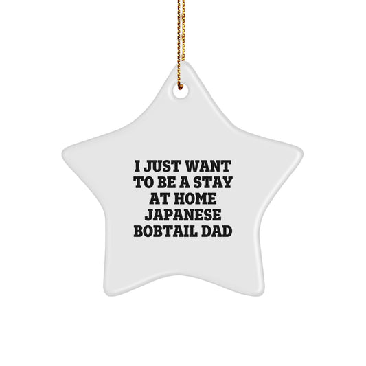 Japanese Bobtail Cat Dad's Fun Star Ornament, Gifts from Men, Gifts for Japanese Bobtail Cat, Christmas Unique Gifts - Image 1