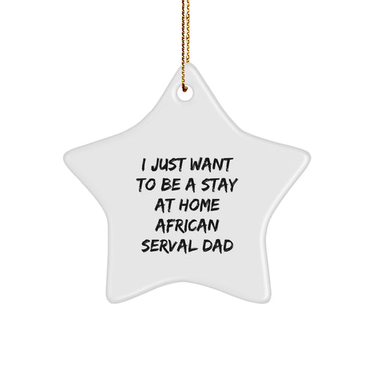 Funny African Serval Cat Star Ornament Gifts from Men to African Serval Cat Fans for Christmas - Image 1