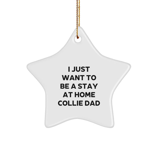 Funny Collie Dog Star Ornament Gifts for Dad from Family this Christmas - Image 1