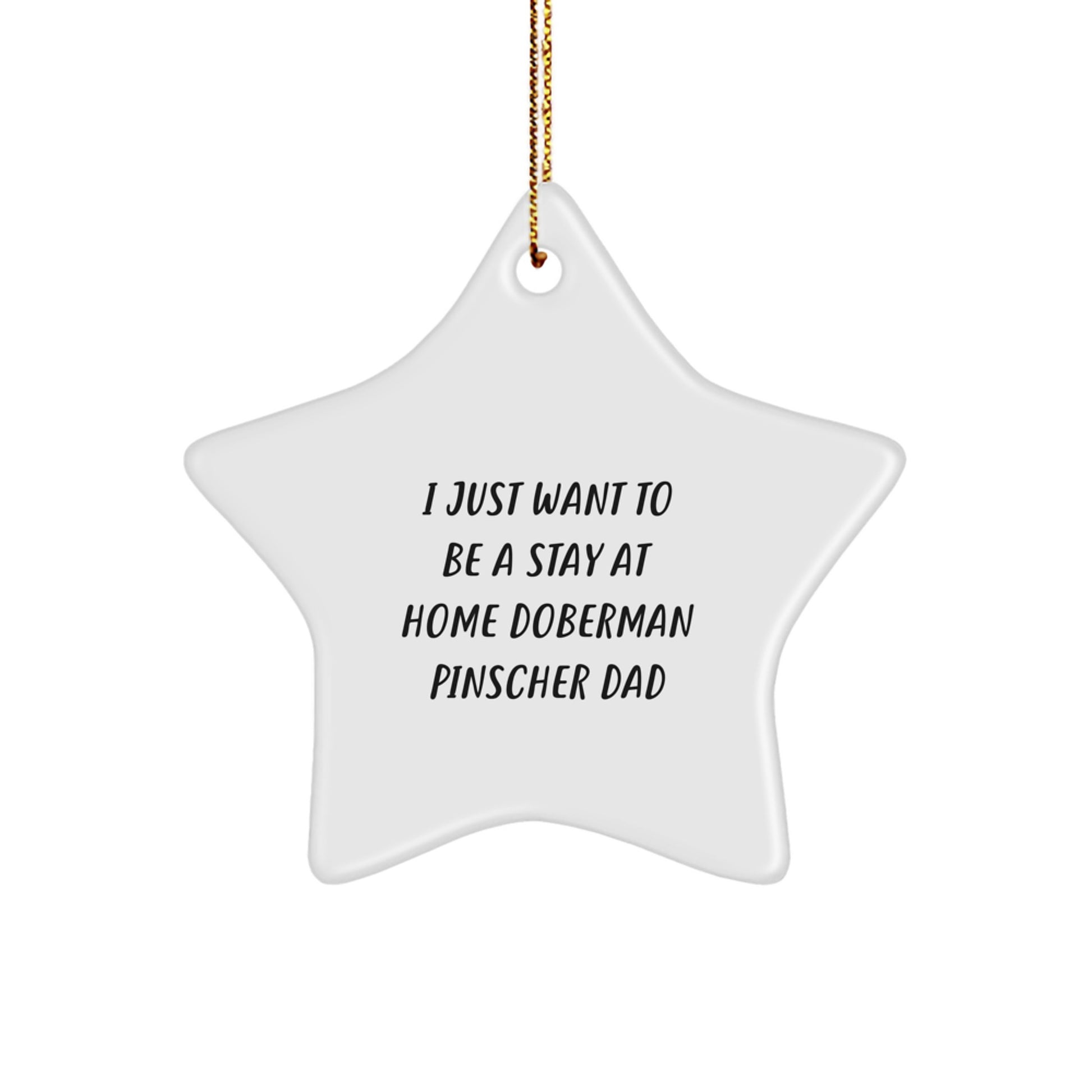 Funny Doberman Pinscher Dad's Christmas Star Ornament Gift from Family to Him - Image 1