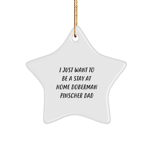 Funny Doberman Pinscher Dad's Christmas Star Ornament Gift from Family to Him - Image 1