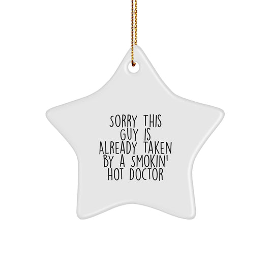 Funny Doctor Gifts, Smokin' Hot Doctor Star Ornament, Christmas Unique Gifts from Friends to Doctor - Image 1