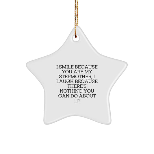 Funny Stepmother Gifts from Friends and Family, Stepmother Star Ornament for Christmas Unique Gifts - Image 1