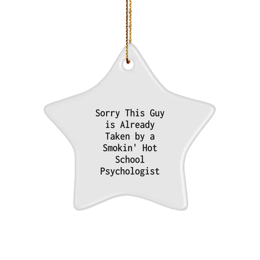 Funny School Psychologist Gifts, Star Ornament for School Psychologist, Gifts from Men to School Psychologist - Christmas Unique Gifts - Image 1