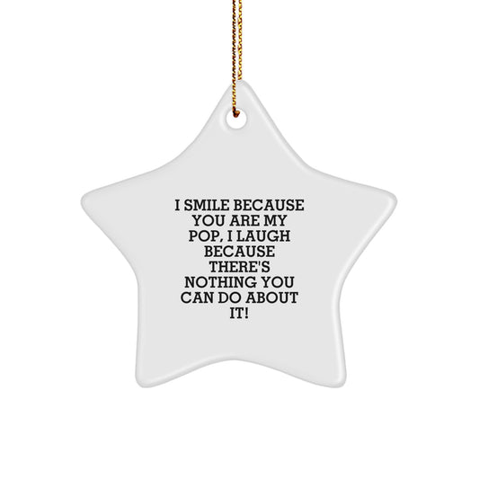 Funny Pop Gifts from Dad to Son Christmas Star Ornament for Home Decor - Image 1