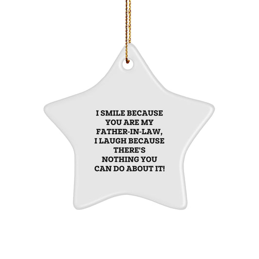 Funny Father-in-law Star Ornament Gifts from Family, Unique Christmas Unique Gifts for Father-in-law - Image 1