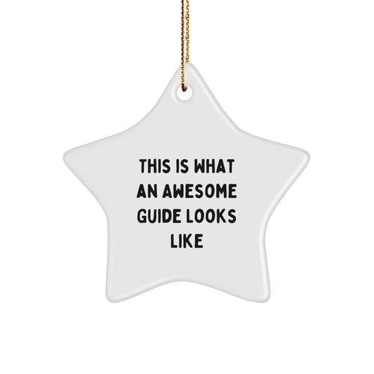 Funny Guide Gifts for Guide Lovers, This Is What An Awesome Guide Looks Like Star Ornament, Christmas Unique Gifts from Family - Image 1