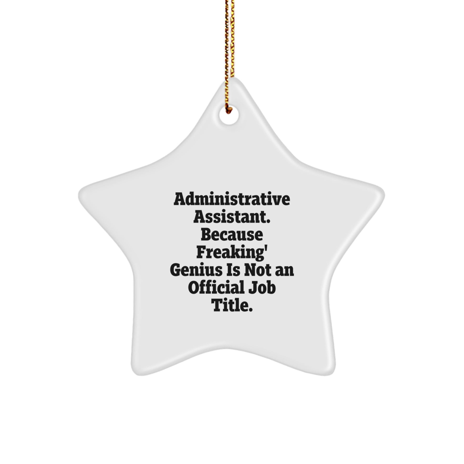 Gifts from Friends for Administrative Assistants - Funny Star Ornament, White, 3.25'' Tall - Administrative Assistant Gifts for Christmas - Image 1
