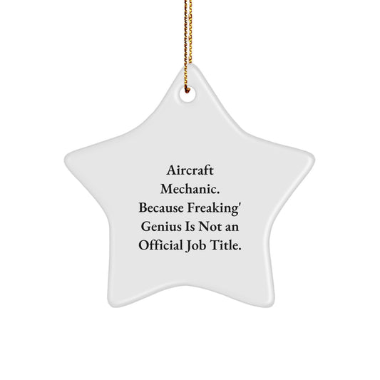 Funny Aircraft Mechanic Star Ornaments Gifts from Men for Christmas Unique Gifts - Image 1