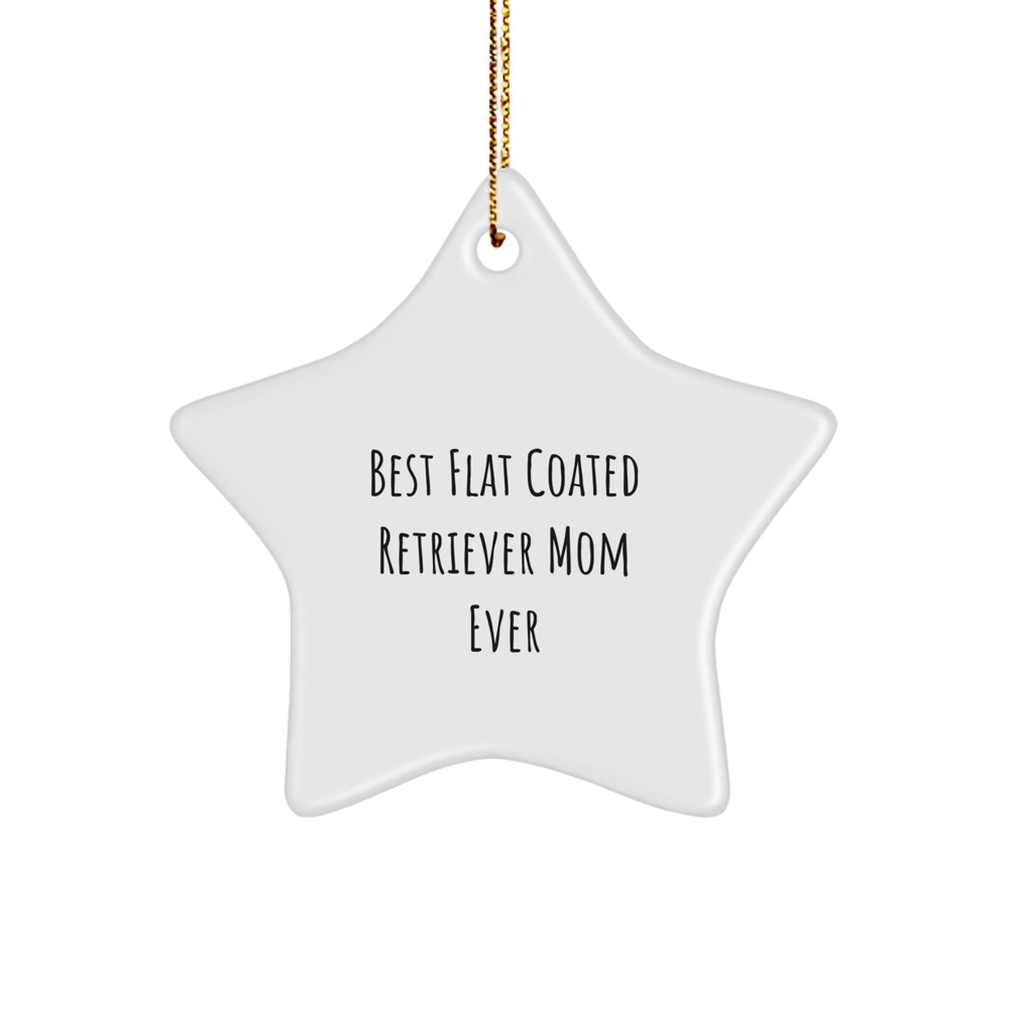 Funny Flat Coated Retriever Dog Mom Gifts for Christmas - Star Ornament from Friends - Best Mom Ever Star Shaped Decoration - Image 1
