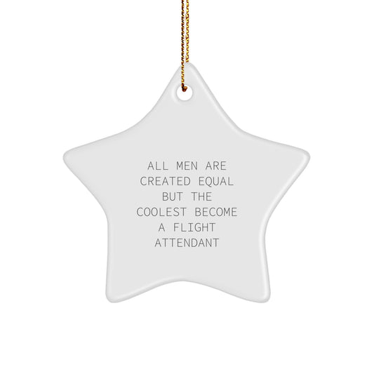 Unique Flight Attendant Gifts Funny Star Ornament for Men, Gifts from Friends, Coworkers, Family, to Flight Attendant, Star Lovers, Christmas Unique Gifts - Image 1