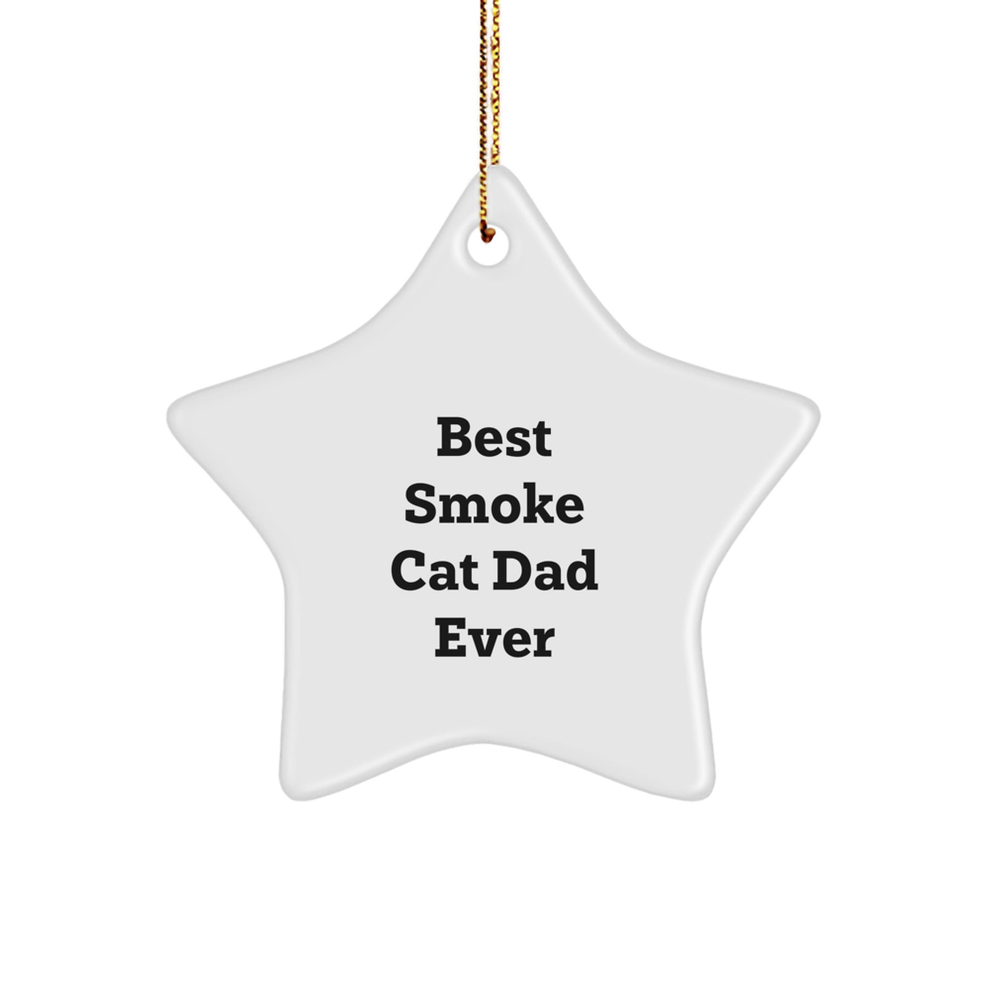 Funny Smoke Cat Gifts from Men to Best Smoke Cat Dad Ever - Star Ornament for Christmas - Image 1