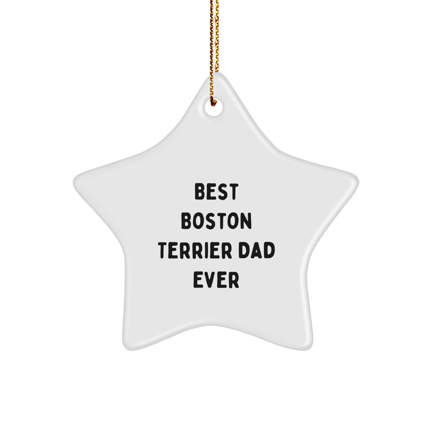 Funny Boston Terrier Dog Star Ornament, Gifts from Best Boston Terrier Dad Ever, for Christmas - Image 1