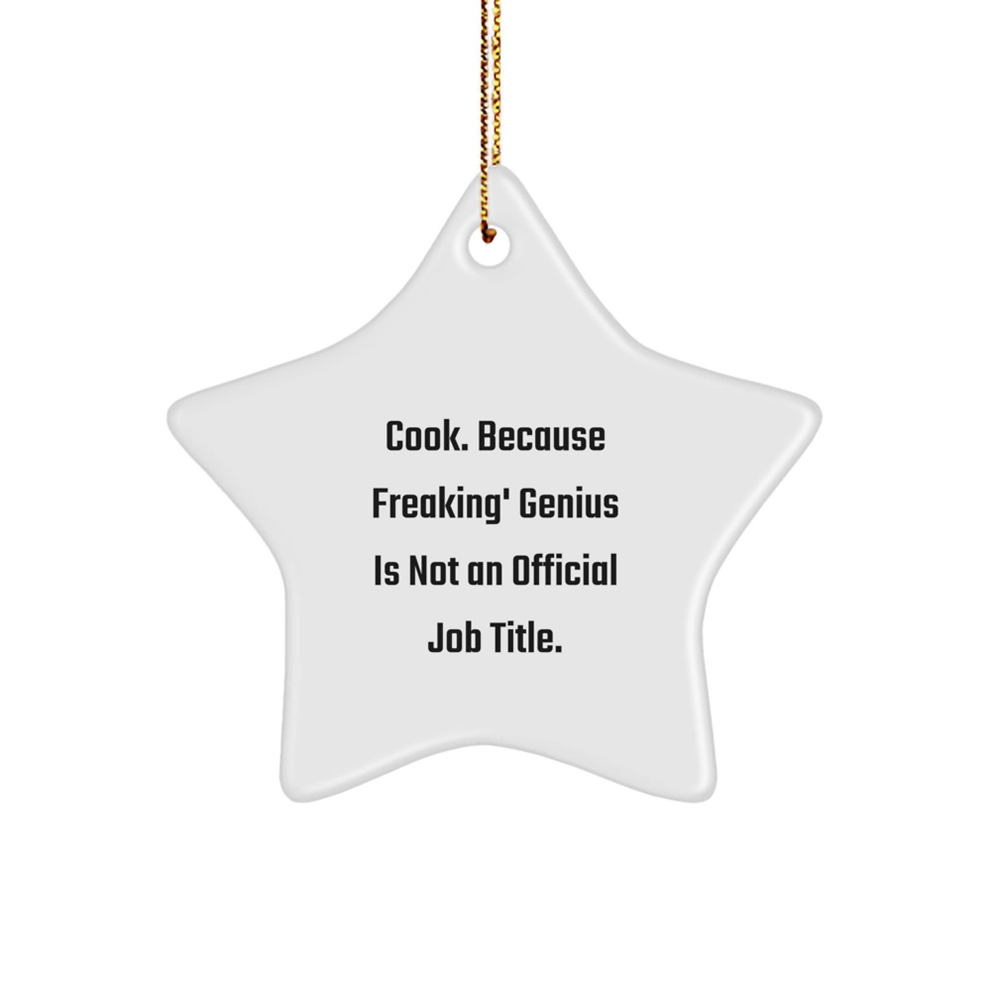 Funny Chef Star Ornament, Gifts for the Cook, Christmas Unique Gifts from Friends to Family - Image 1