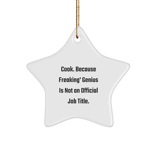 Funny Chef Star Ornament, Gifts for the Cook, Christmas Unique Gifts from Friends to Family - Image 1