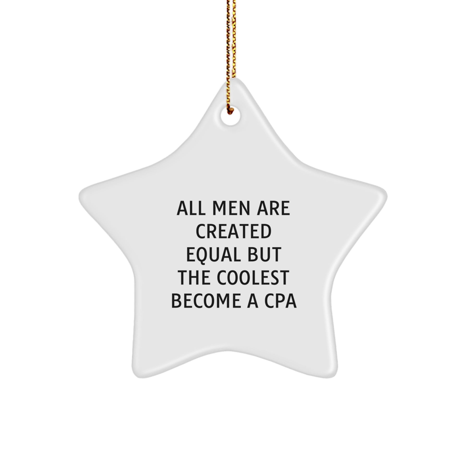 Funny CPA Gifts for Men, All Men Are Created Equal But The Coolest Become A CPA Star Ornament, Christmas Unique Gifts from Friends, Family, Coworkers - Image 1