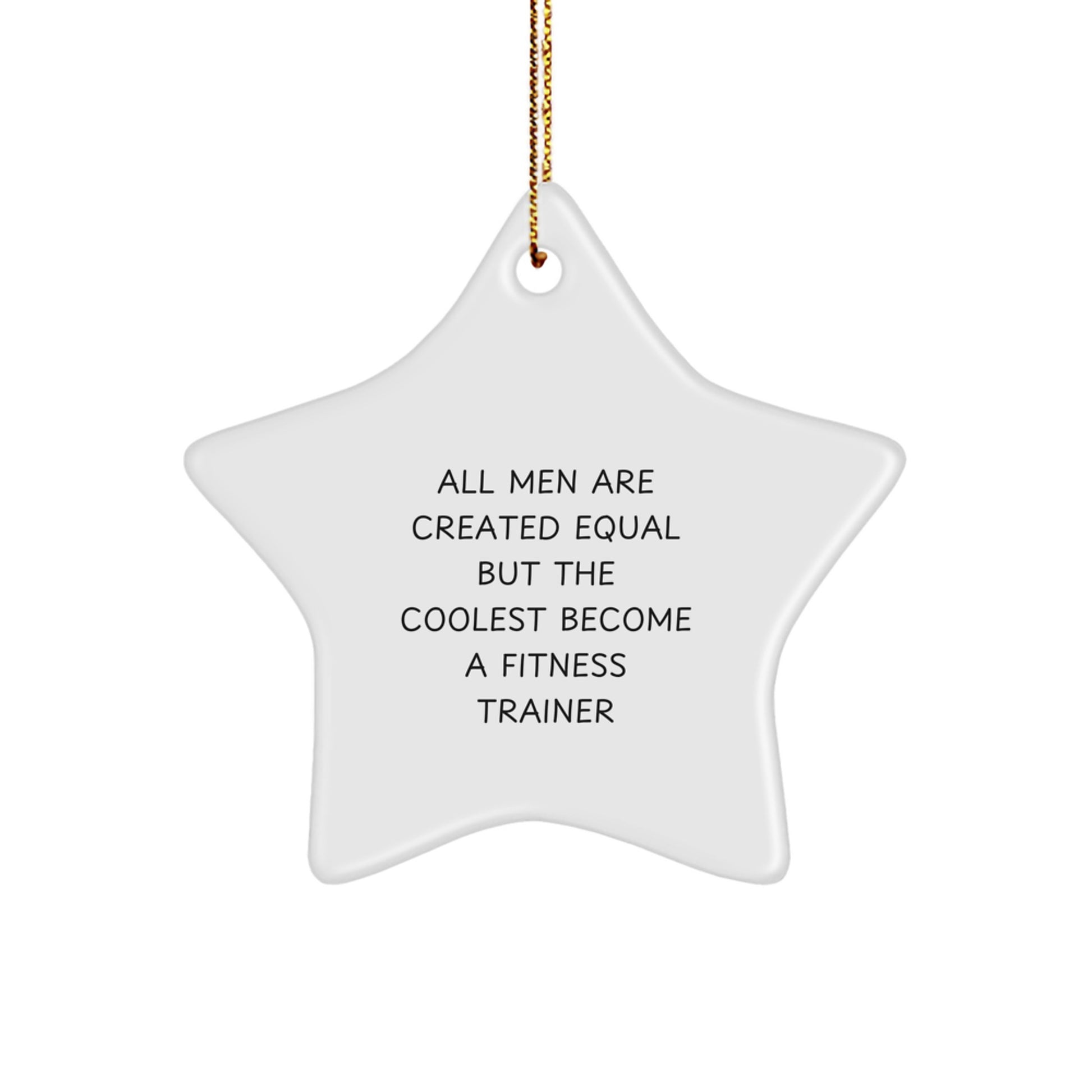 Funny Fitness Trainer Quotes Star Ornament Gifts from Men for Him, Unique Christmas Unique Gifts for Fitness Enthusiast, Inspirational Star-Shaped Decoration - Image 1