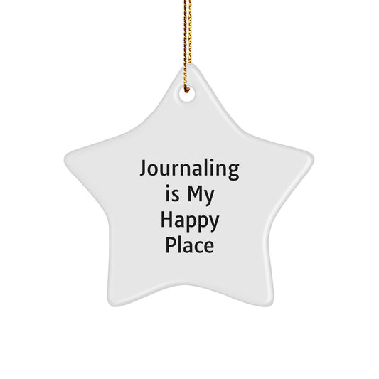 Journaling Gifts for Women - Funny Star Ornament, Gifts from Friends for Journaling Enthusiasts, Star Ornament, Journaling Is My Happy Place Gifts, Christmas Unique Gifts - Image 1