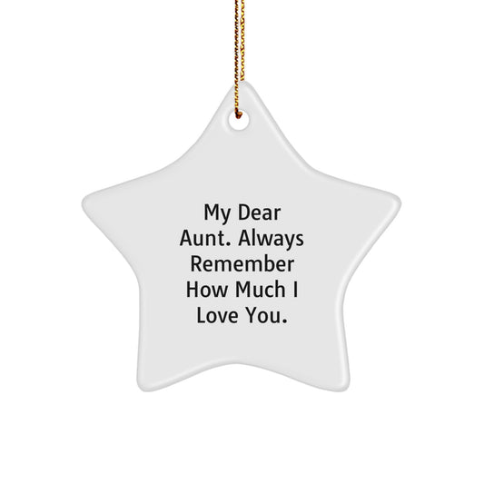 Funny Quote Star Ornament Gifts from Family Members for Aunt, A Heartfelt Christmas Unique Gift Idea - Image 1