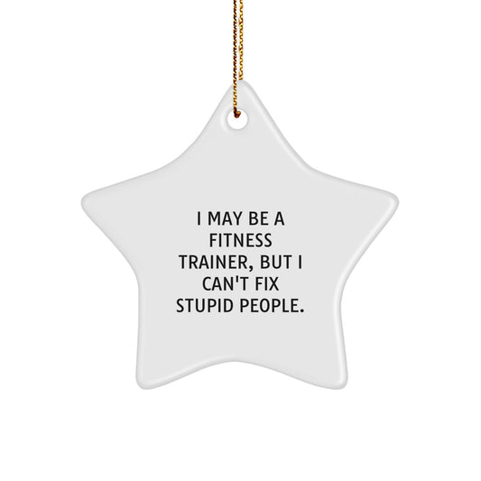 Funny Fitness Trainer Star Ornament for Christmas Unique Gifts from Men to Women Friends Coworkers Family - Image 1