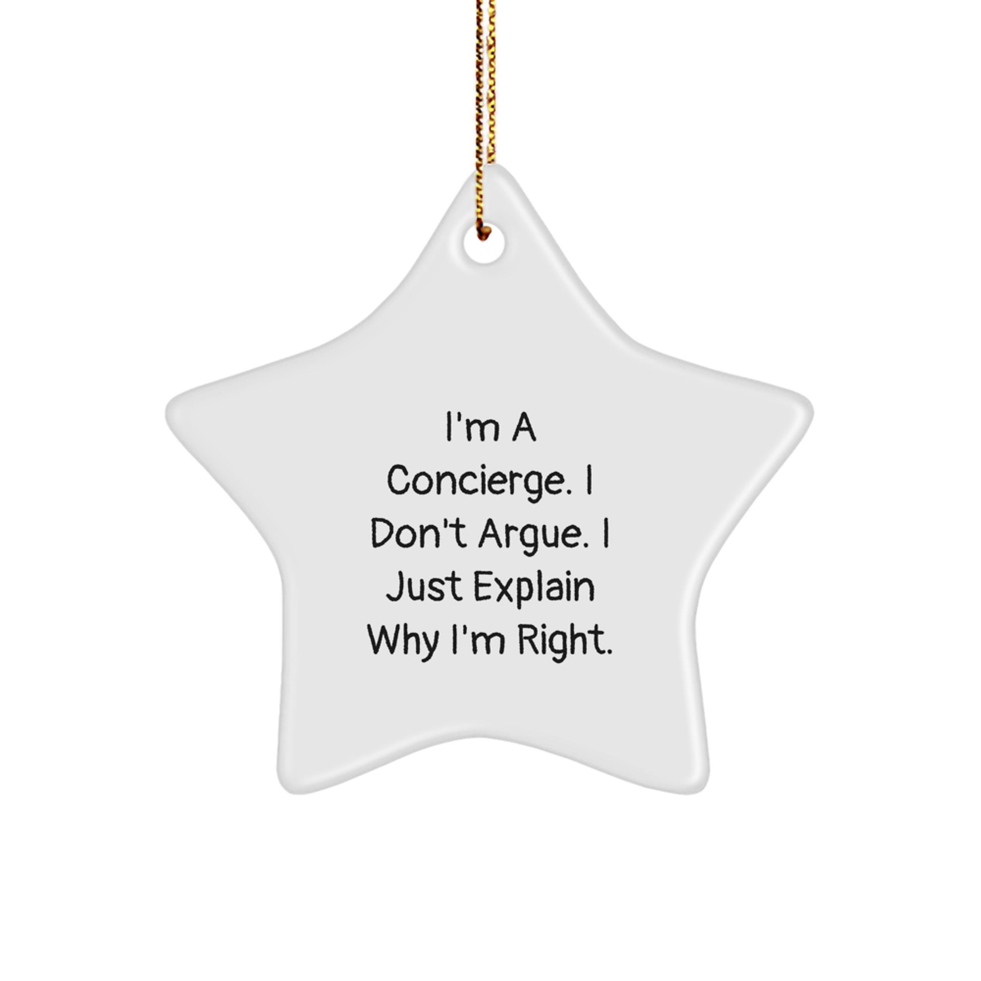 Funny Concierge Gifts from Men for Christmas Unique Star Ornament, Gifts for Concierge - Image 1