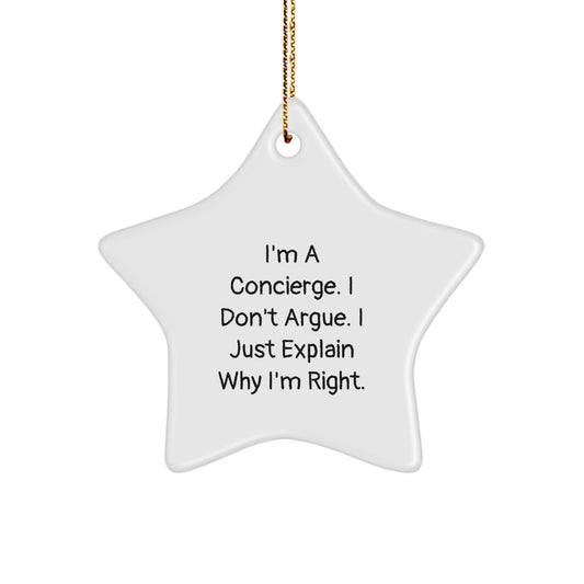 Funny Concierge Gifts from Men for Christmas Unique Star Ornament, Gifts for Concierge - Image 1