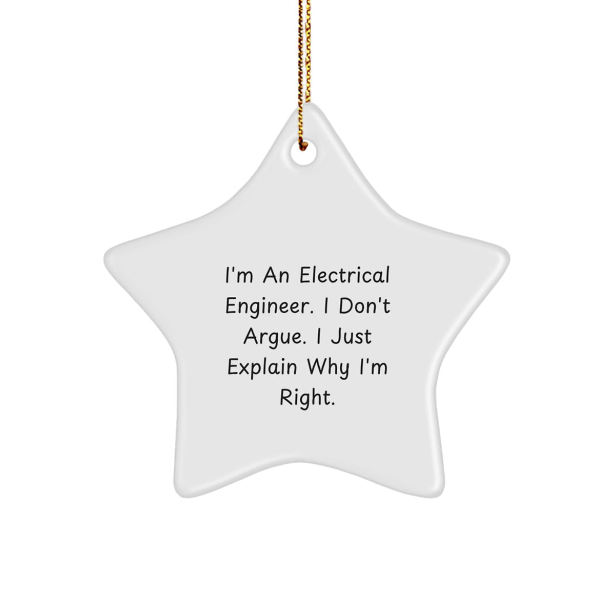 Witty Electrical Engineer Star Christmas Ornament for Friends Gift - Image 1