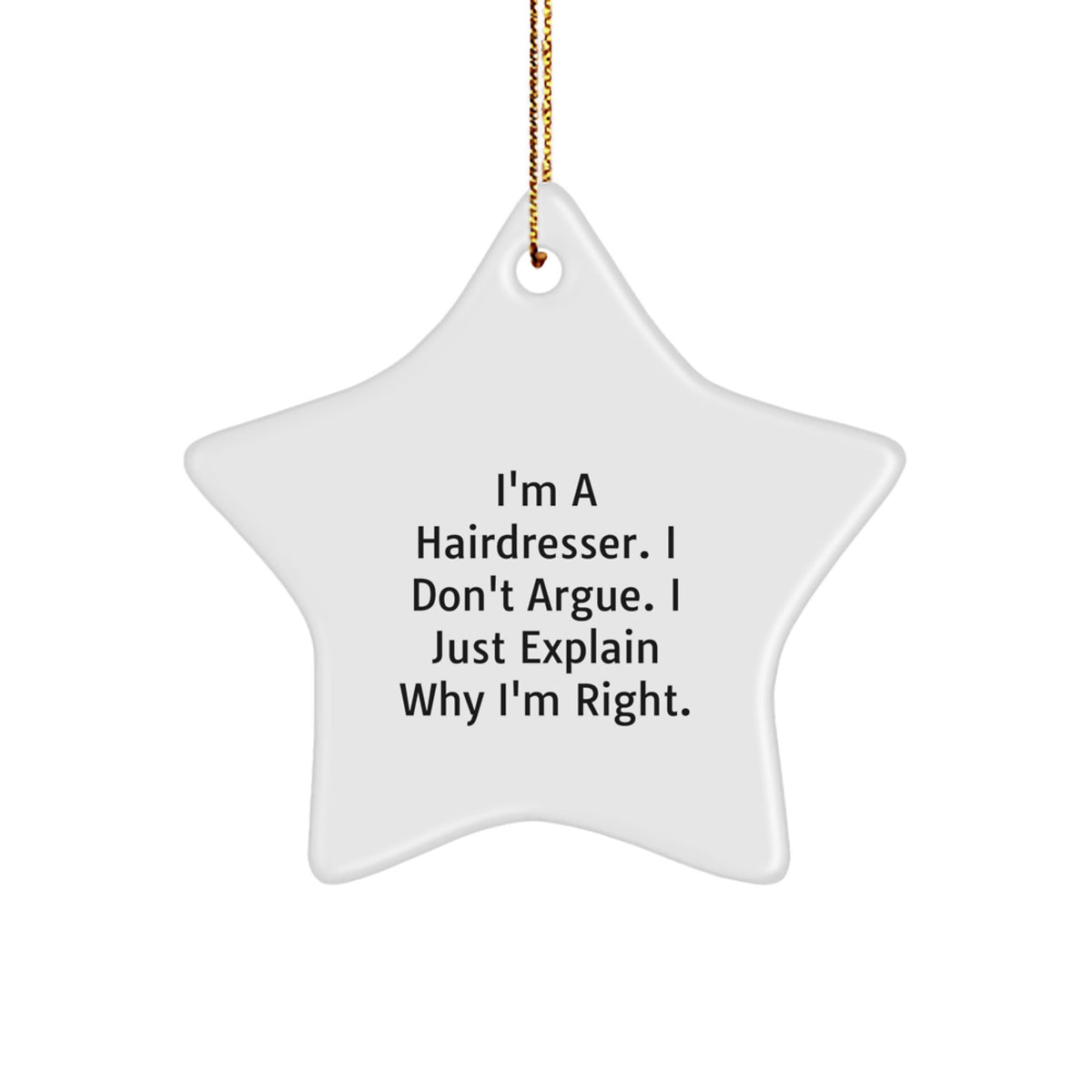 Funny Hairdresser Star Ornament Gifts from Men to Friends, Unique Christmas Decorations, Perfect for Hairdresser Women, Inspirational Hairdressing Star, Funny Hairdresser Gifts - Image 1