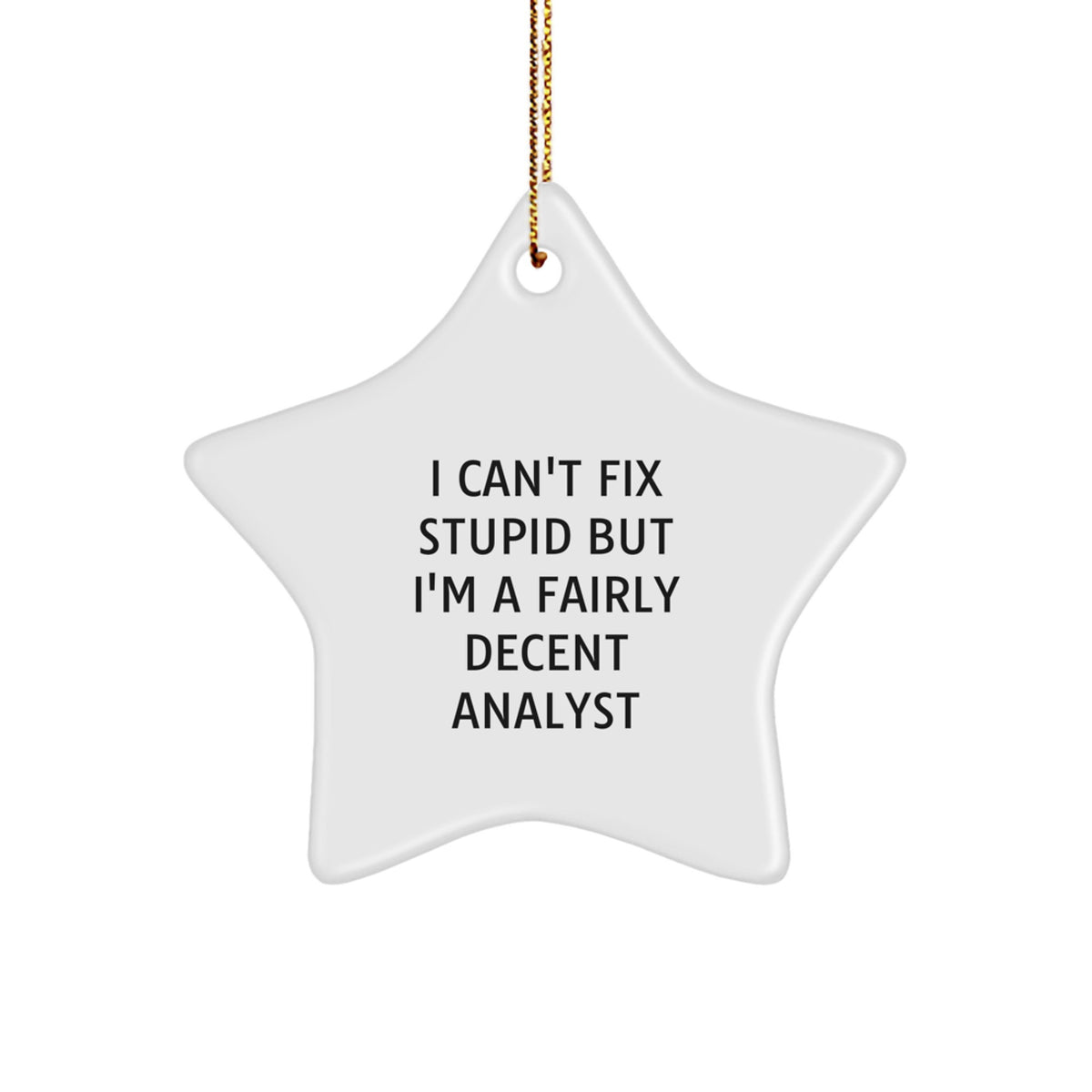 I Can't Fix Stupid Analyst Christmas Ornament For Friends Gift - Image 1