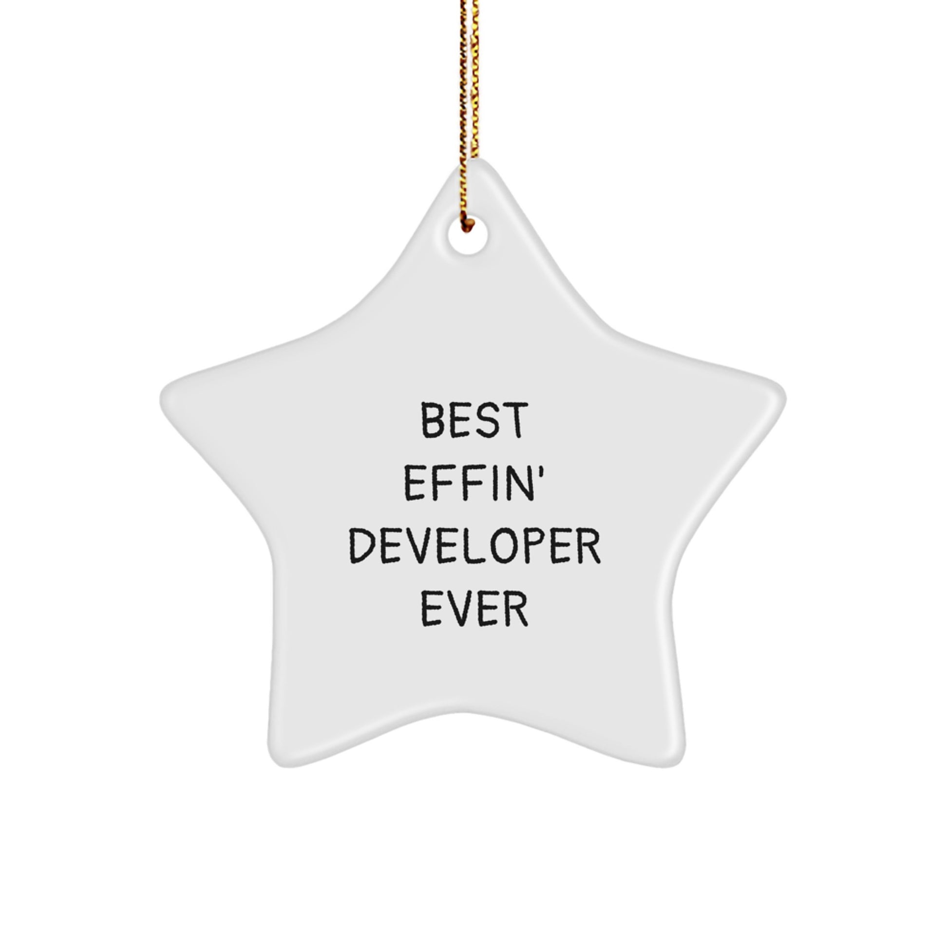 Funny Developer Gifts from Men, Best Effin' Developer Ever Star Ornament, Christmas Unique Gifts for Developer - Image 1