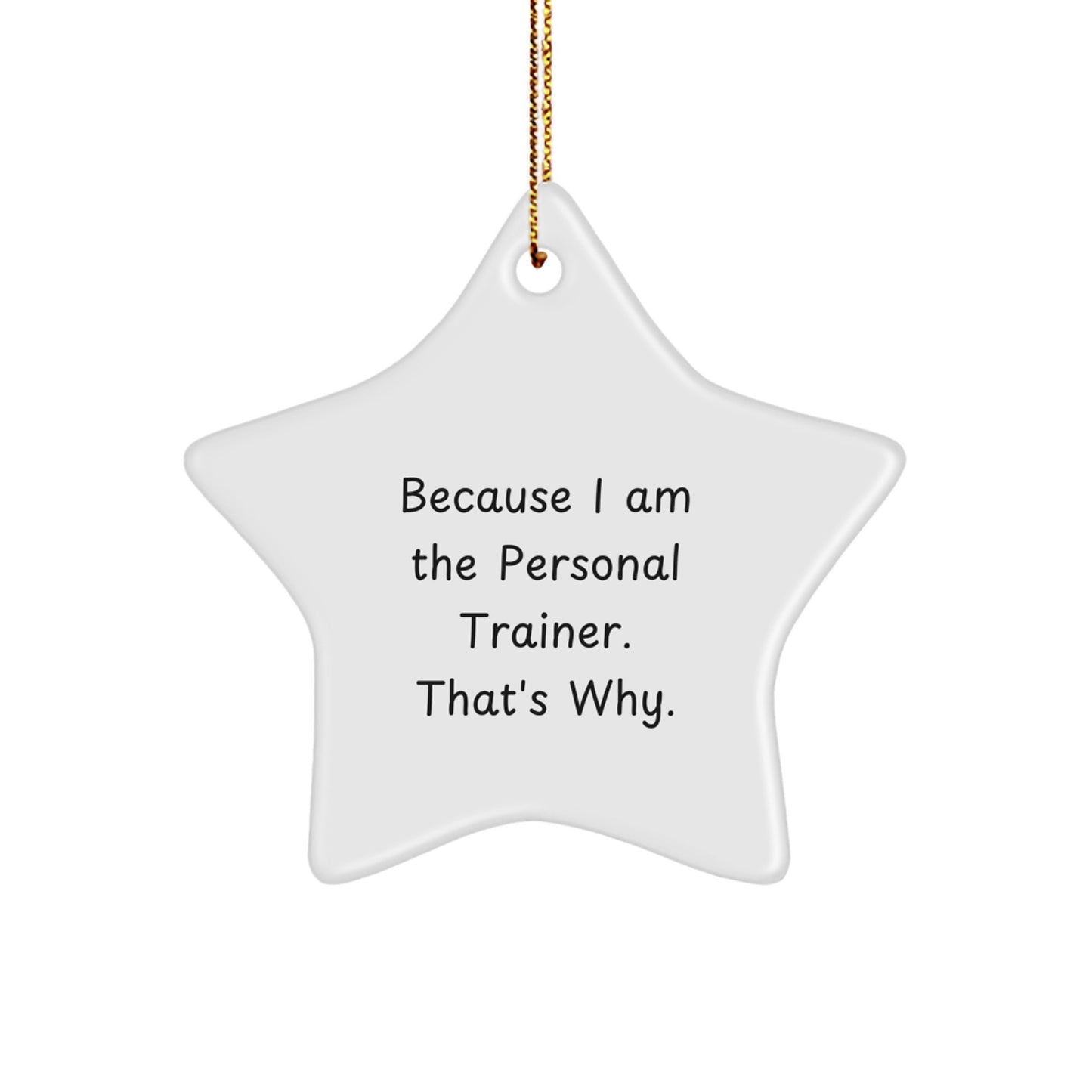 Funny Personal Trainer Gifts from Men to Personal Trainers - Star Ornament Because I Am The Personal Trainer. That's Why., Unique Christmas Memorable Present for Women Friends Coworkers Family - Image 1