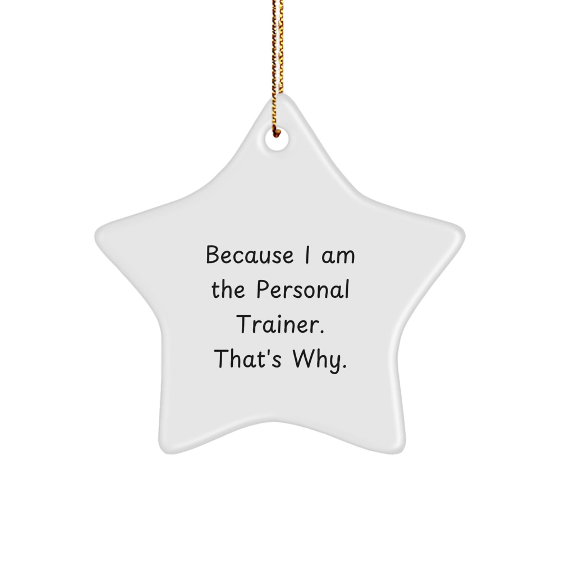 Funny Personal Trainer Gifts from Men to Personal Trainers - Star Ornament Because I Am The Personal Trainer. That's Why., Unique Christmas Memorable Present for Women Friends Coworkers Family - Image 1