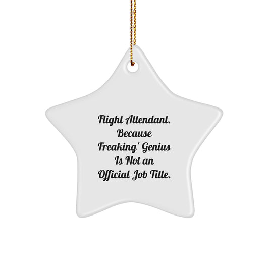 Funny Flight Attendant Gifts, Star Ornament, Inspirational Quote, Gifts from Friends to Coworkers for Christmas Unique Gifts - Image 1