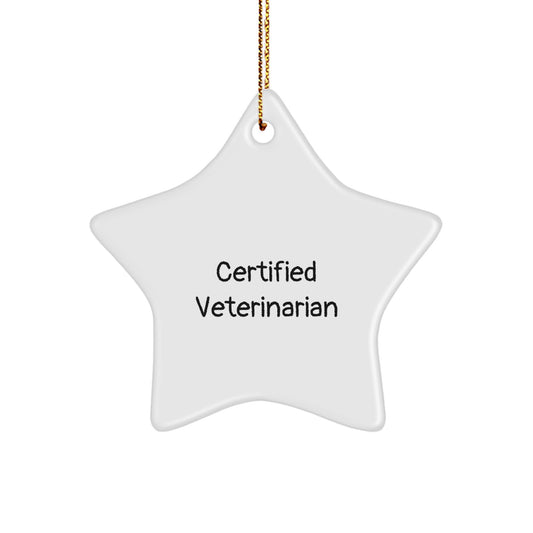 Funny Quote Star Ornament Gifts from Family to Veterinarian, Christmas Unique Gifts, Star Ornament for Veterinarian Office Decor - Image 1