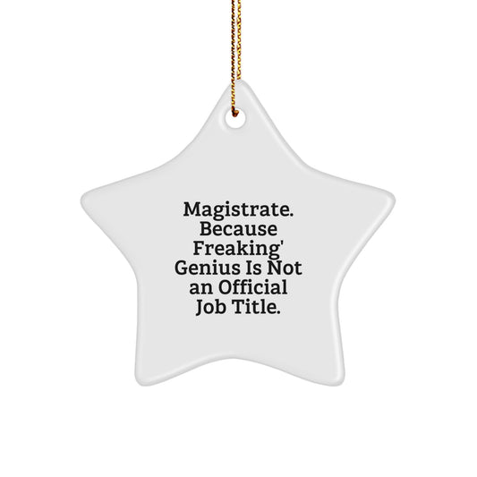 Funny Magistrate Star Ornament Gifts from Friends and Family - Star Shaped - Perfect for Christmas Unique Gifts - Image 1