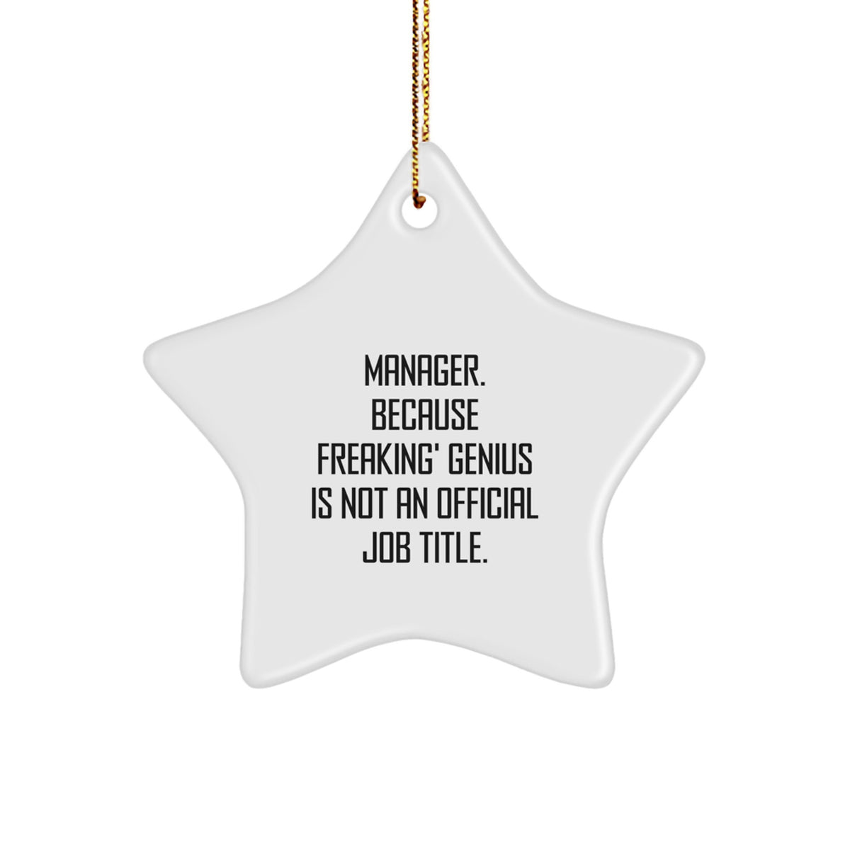 Christmas Unique Gift for Her Manager Present White Star Ornament 3.25in - Image 1