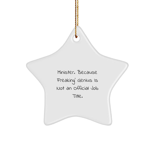 Minister Star Ornament Keepsake Christmas Gift for Him - Image 1